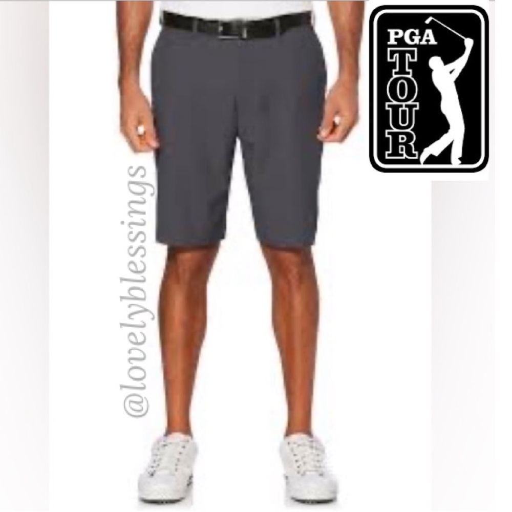 Men’s Golf Shorts PGA Tour Athletic Performance Sports Shorts Gray Size M / 34